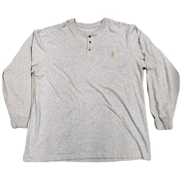 Carhartt Other - Carhartt Loose Fit Long Sleeve Henley Shirt Mens 2XL Tall Gray Workwear Pocket T